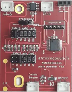 Le circuit imprimé du module de fermeture automatique pour poulailler